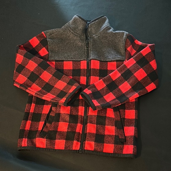 Garanimals Other - Garanimals Red and Black Plaid Zip Front Thin Coat